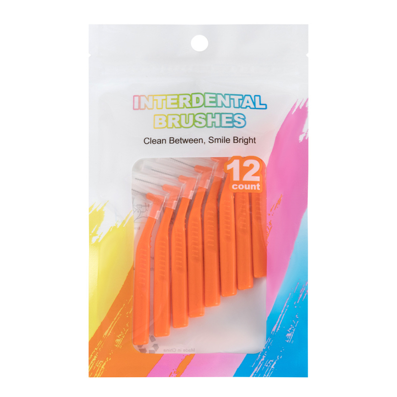 L-tvarovaný interdentálny štetec, jednorazový, balenie 12, model LBD03, pre dospelých