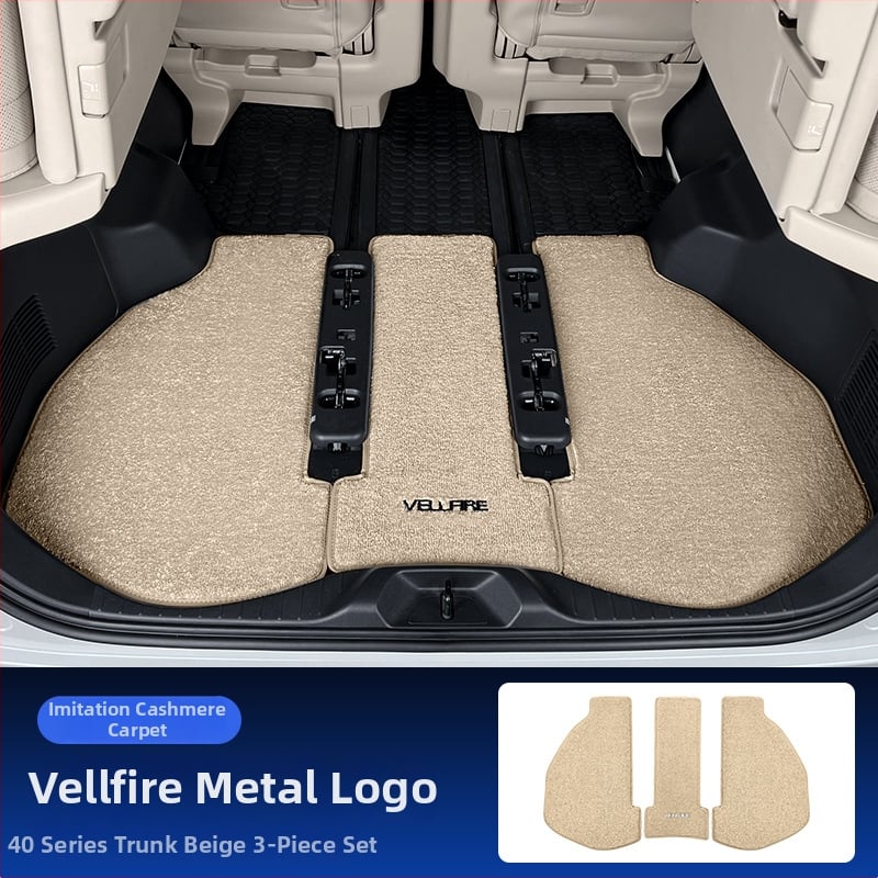 Πατάκια δαπέδου Alphard/Vellfire 40-series για κεντρική σειρά — συνθετικό κασμίρι, πάχος 1 cm, βάρος 1,5 kg, μάρκα Jie Linmei, χωρίς λογότυπο