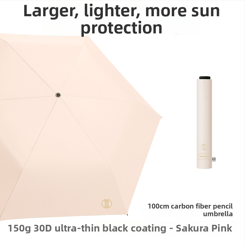 136 g ultra lagan kišobran od karbonskih vlakana, sklopivi, 100 cm, UPF 50+, za žene