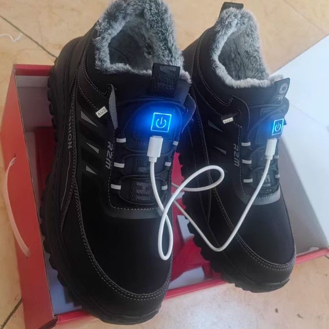 Muške električne papuče s USB napajanjem, elastičan gornji dio, TPU đon, grijani ulošci