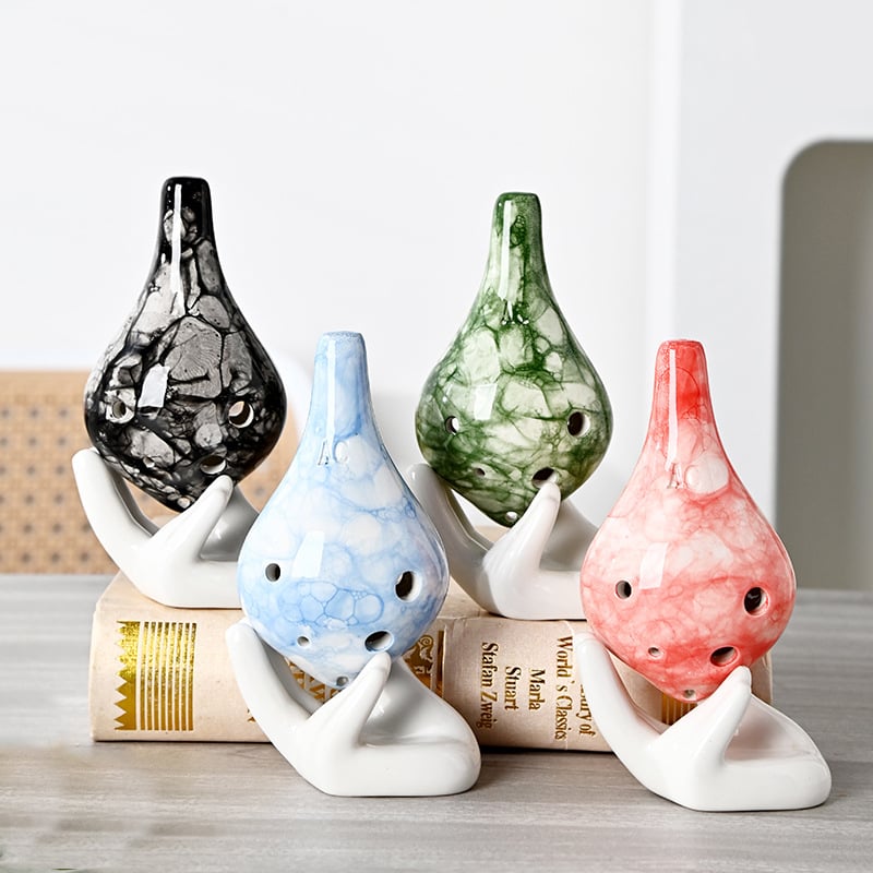 Keramička ocarina s pjenušastom glazurom, 6 rupa, modeli s dugim i kratkim ustima, od Chengtai Ceramics