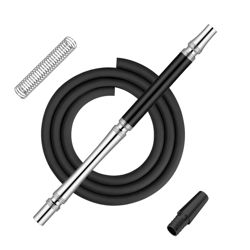 Hookah szívócső készlet alumíniumötvözet nyéllel és szilikon csővel – újrahasználható, testreszabható