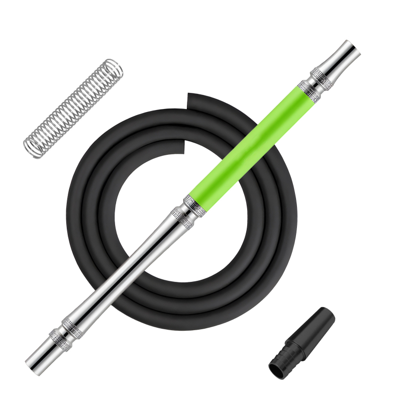 Hookah szívócső készlet alumíniumötvözet nyéllel és szilikon csővel – újrahasználható, testreszabható