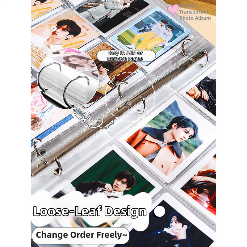 Sihe Culture Fotoalbum s voľnými listami a PP obalom, priehľadné karty, 20 vnútorných strán, Číslo D04