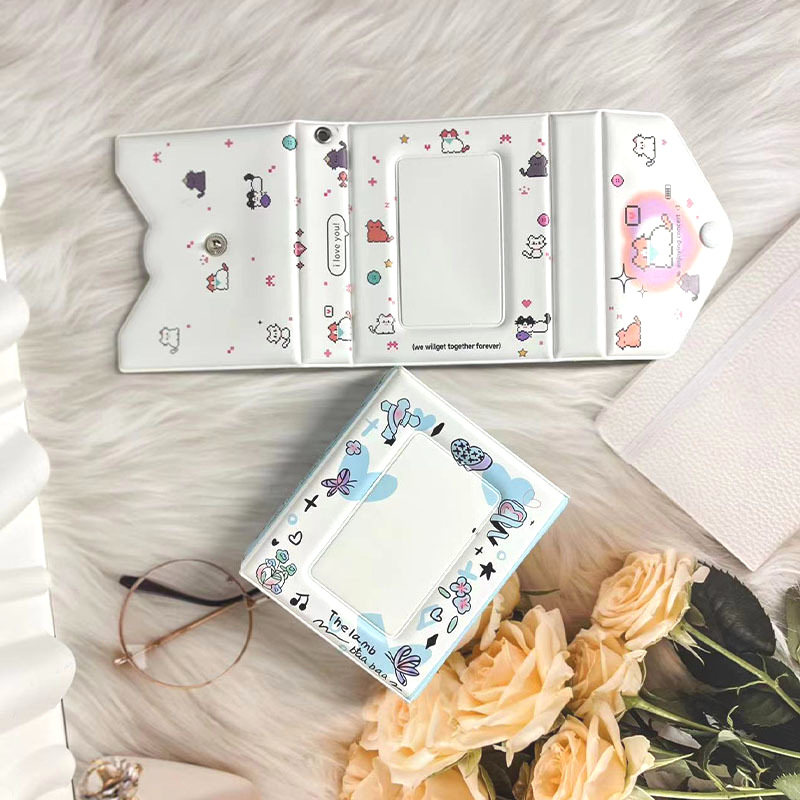 Ins stil crtani fotoalbum s PVC kućištem, 32 pretinaca za kartice, otisnut logotip, mogućnost prilagodbe