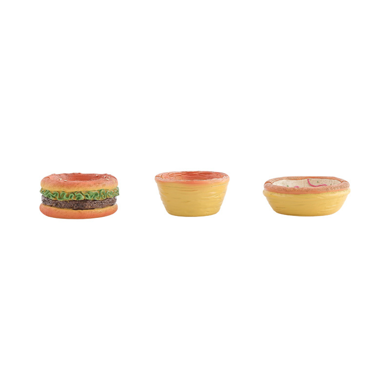 Pepeljara s temom Tart od jaja, burger i pizza, slatka dekorativna figura za dnevni boravak od smole (Materijal: Smola; Marka: Ding ni; Stil: Slatko; Poklon: Ne)