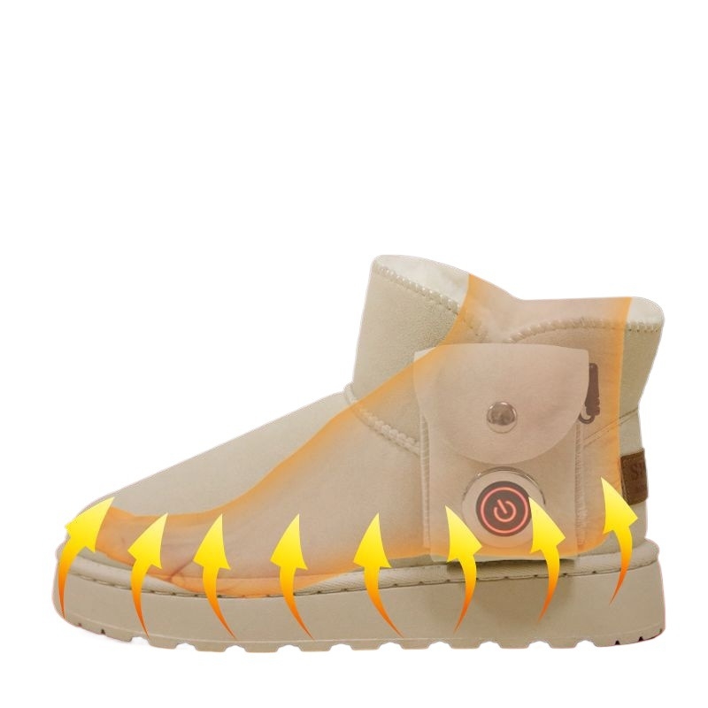 USB-os fűtésű férfi cipő – valódi bőr felsőrész, PVC talp, készleten