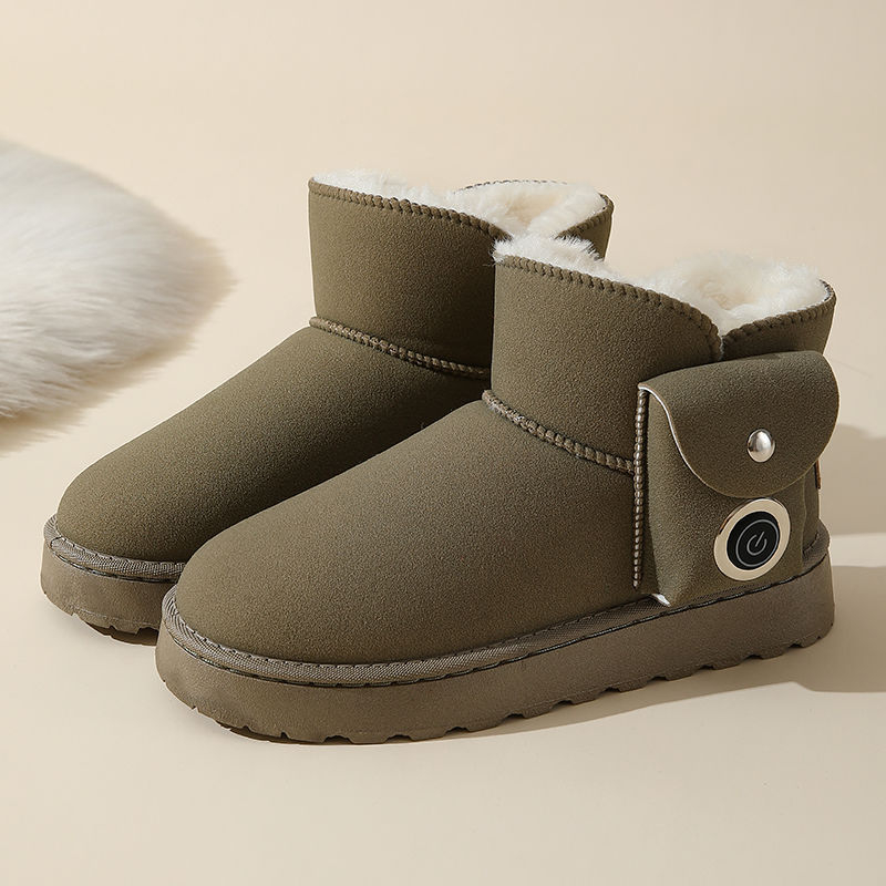 USB-os fűtésű férfi cipő – valódi bőr felsőrész, PVC talp, készleten