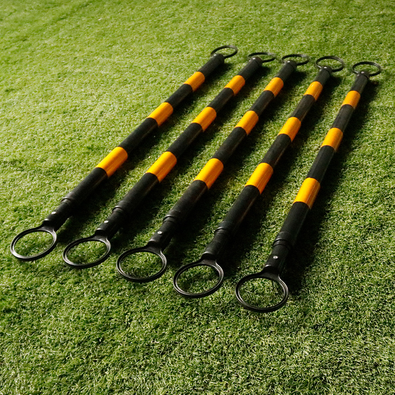 STEAKY Futball-edzés jelzőrúda – teleszkópos keresztrúd, reflektív felülettel, PVC, testreszabható