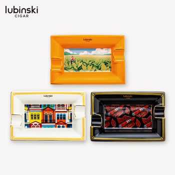 Pepeljara za cigare Lubinski, porculan od kosti, dvostruki otvori za cigarete, protuklizna, velika kapaciteta