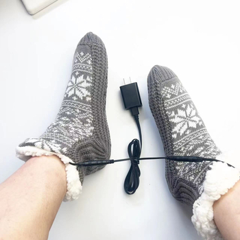 Unisex USB grijaće kućne papuče — baršunasti gornji dio, USB napajanje, kućna obuća