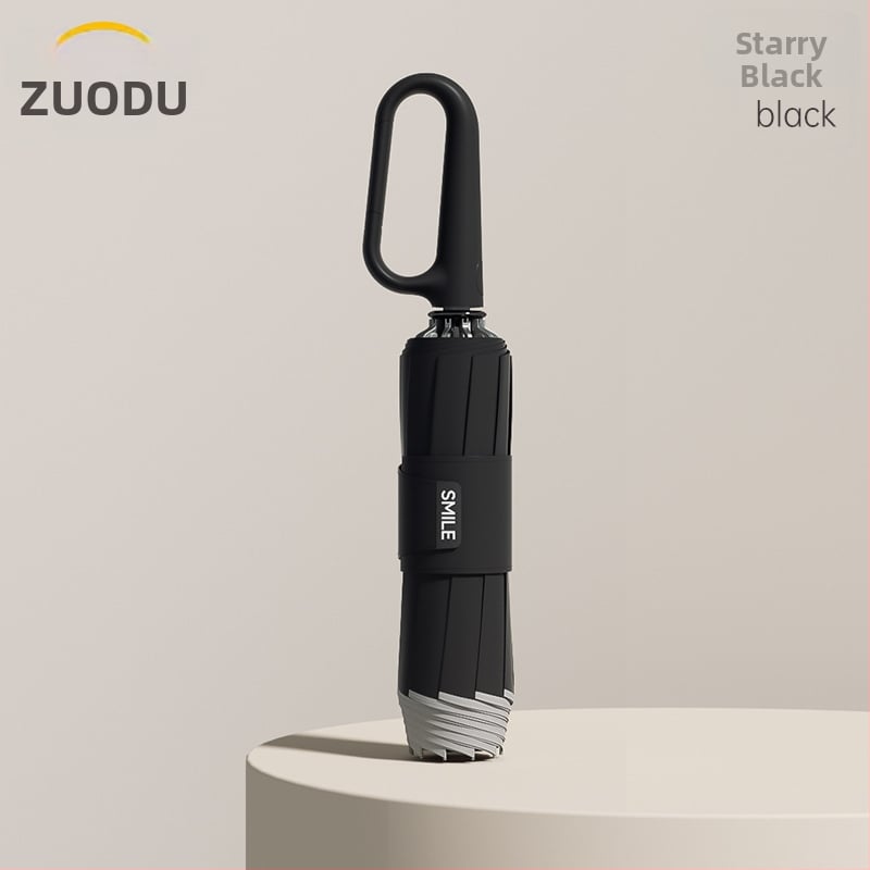Sklopivi kišobran s automatskim otvaranjem, trostruki dizajn, 10 aluminijskih rebara, UPF <40, mogućnost ispisa logotipa