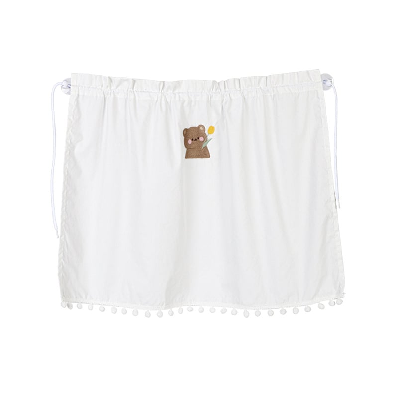 Κάλυμμα ηλιοπροστασίας αυτοκινήτου για πλαϊνό παράθυρο, βαμβακερό ύφασμα, κεντημένο σχέδιο αρκουδάκι, ρυθμιζόμενος τηλεσκοπικός σχεδιασμός