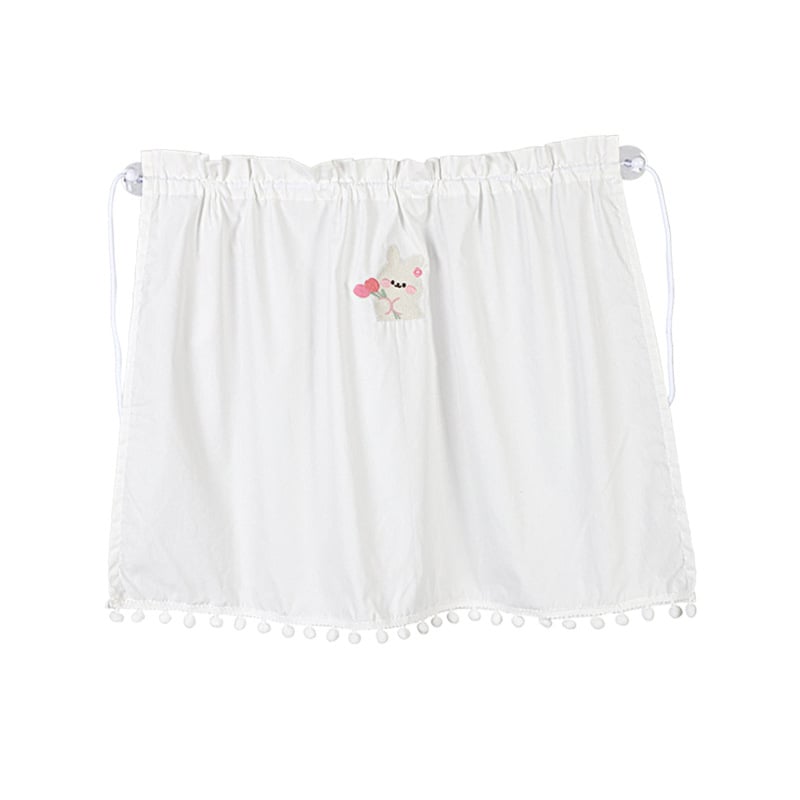 Κάλυμμα ηλιοπροστασίας αυτοκινήτου για πλαϊνό παράθυρο, βαμβακερό ύφασμα, κεντημένο σχέδιο αρκουδάκι, ρυθμιζόμενος τηλεσκοπικός σχεδιασμός