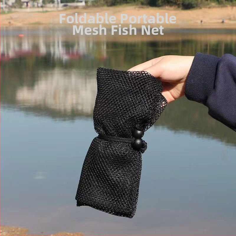 Xuanda sieťová taška na ryby so šnúrkou — prenosná pre rybolov v potoku