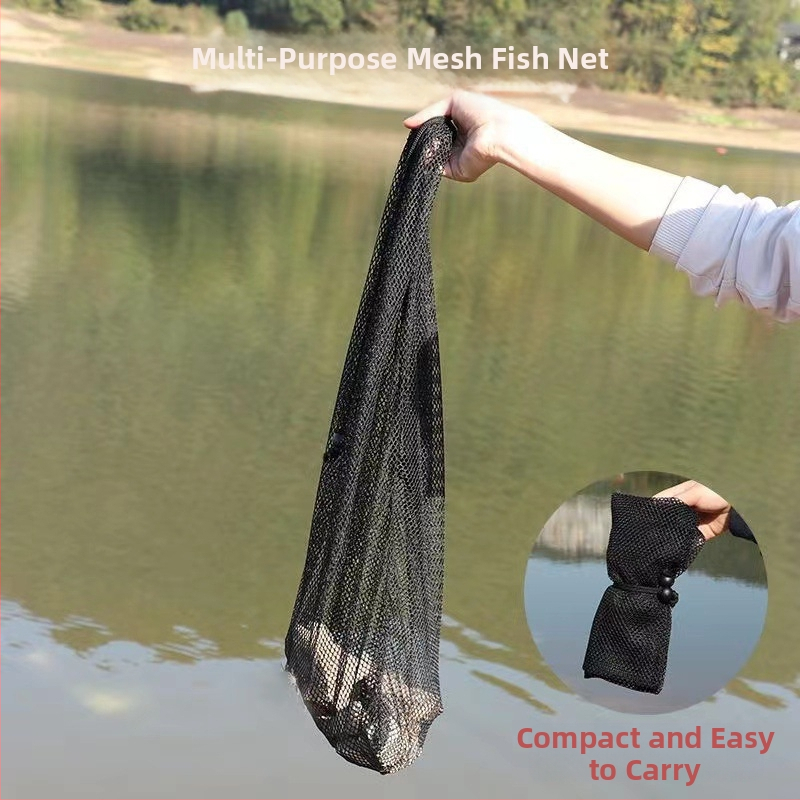 Xuanda sieťová taška na ryby so šnúrkou — prenosná pre rybolov v potoku