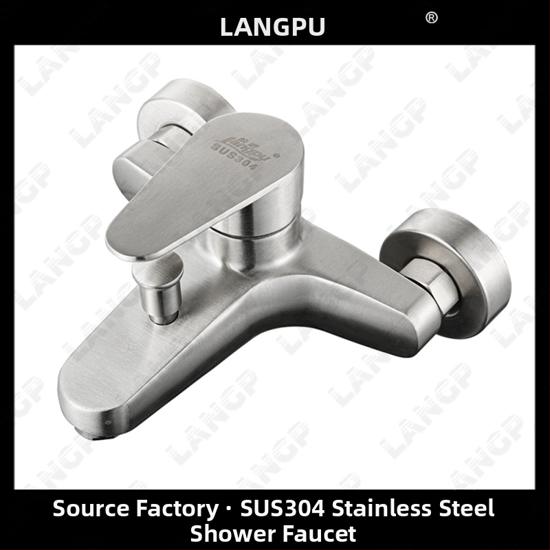 Rejtett falba épített háromkaros keverőcsap rozsdamentes acélból, kerámiás szeleppel, drótszerű felülettel