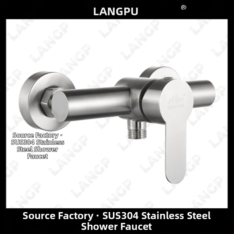 Rejtett falba épített háromkaros keverőcsap rozsdamentes acélból, kerámiás szeleppel, drótszerű felülettel