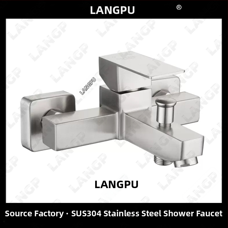 Rejtett falba épített háromkaros keverőcsap rozsdamentes acélból, kerámiás szeleppel, drótszerű felülettel