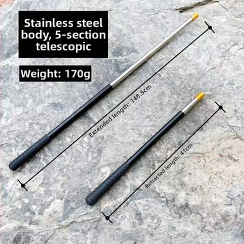 päťsegmentový teleskopický prút na sieť z nerezovej ocele