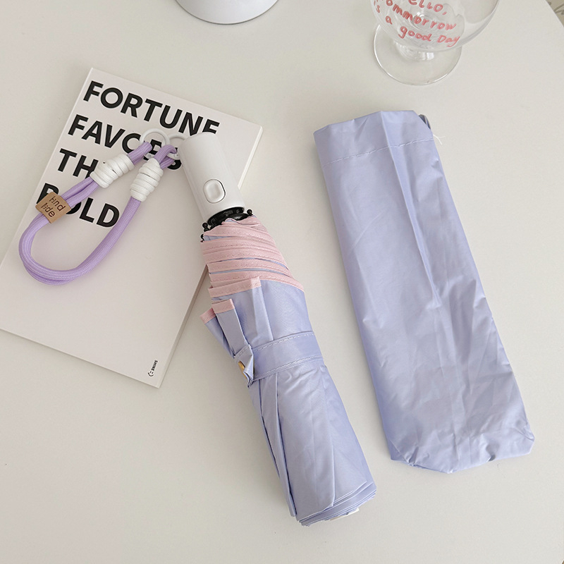 Her and His Love Automatska kišobran za kišu i sunce, s 8 željeznih rebara, 3-slojni dizajn, UV zaštita UPF50+, Impact Cloth materijal