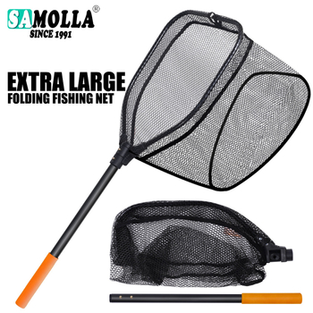 Mreža za velike ribe od aluminijske legure – otvor Ø40 mm, dubina mreže 40 cm, tanka mreža, sklopiva