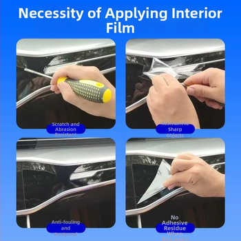 TPU φιλμ εσωτερικής προστασίας για κεντρική κονσόλα και πίνακα οργάνων Audi A8L/S8, διαφανές αυτοκόλλητο για περιοχή επιλογέα ταχυτήτων