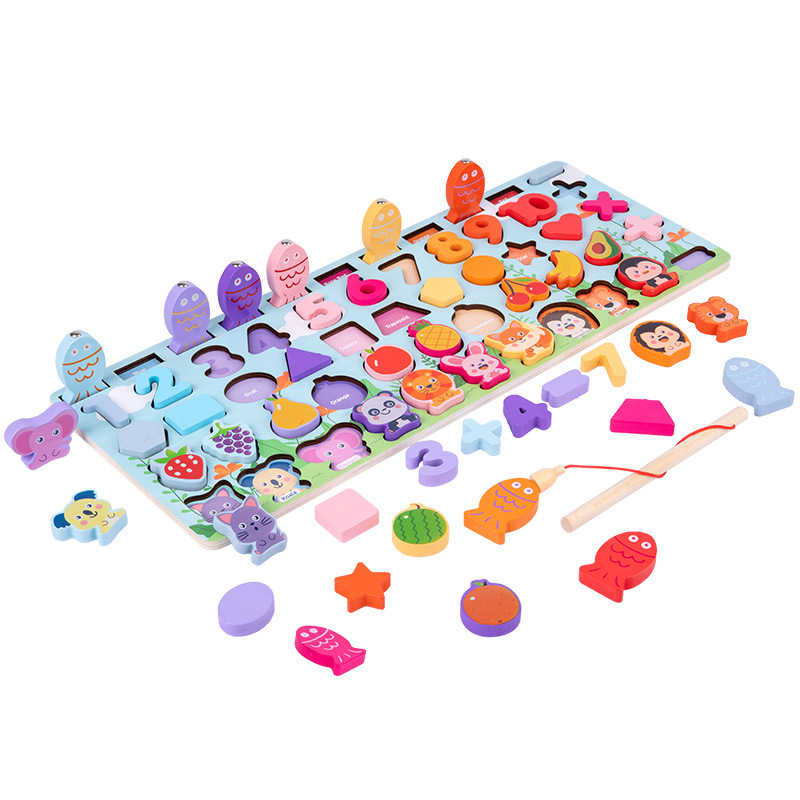 Donglin Montessori fa háromdimenziós oktatási panel korai tanuláshoz – számok és formák, összeadás és kivonás; anyag: fa; márka: Donglin; származás: Lishui, Zhejiang; életkor: 0–3 év