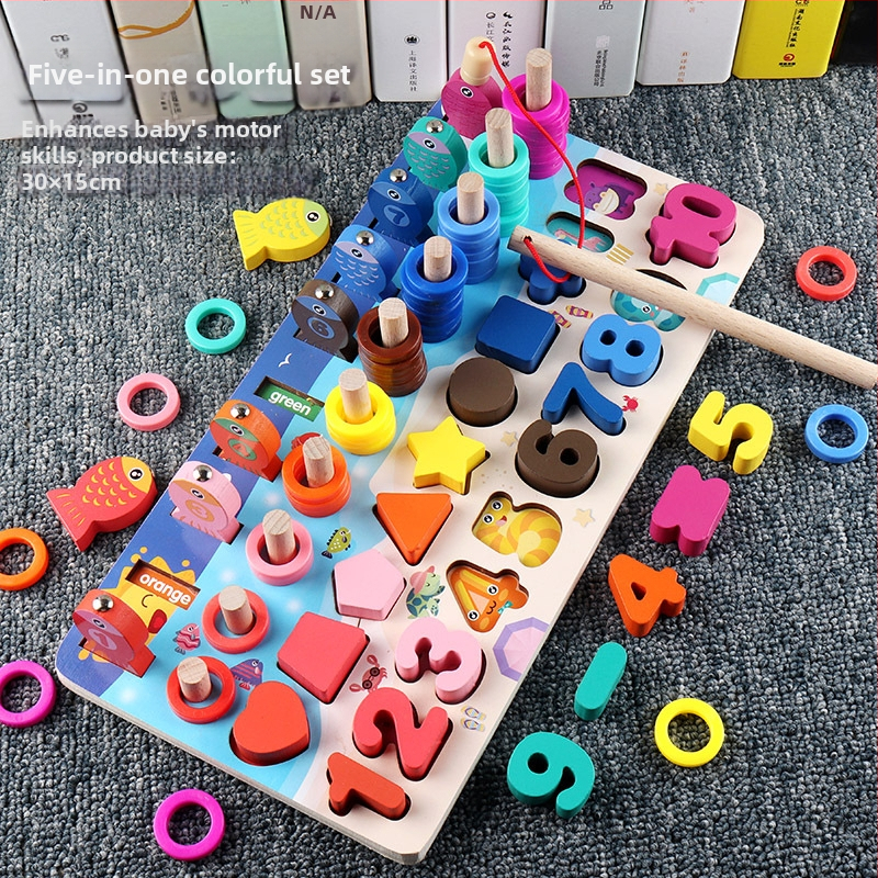 Donglin Montessori fa háromdimenziós oktatási panel korai tanuláshoz – számok és formák, összeadás és kivonás; anyag: fa; márka: Donglin; származás: Lishui, Zhejiang; életkor: 0–3 év