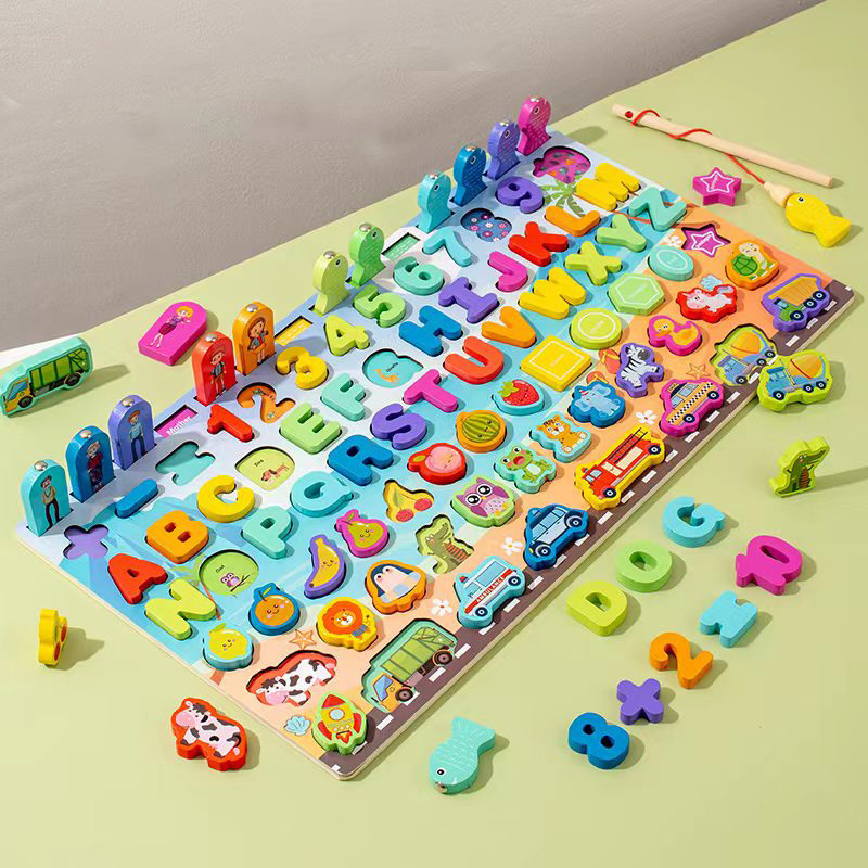 Donglin Montessori fa háromdimenziós oktatási panel korai tanuláshoz – számok és formák, összeadás és kivonás; anyag: fa; márka: Donglin; származás: Lishui, Zhejiang; életkor: 0–3 év