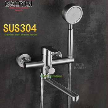 Háromkimenetes falra szerelt fürdőszobai csaptelep, 304 rozsdamentes acélból, duális meleg/hideg szabályozás, működési hőmérséklet 0–100°C