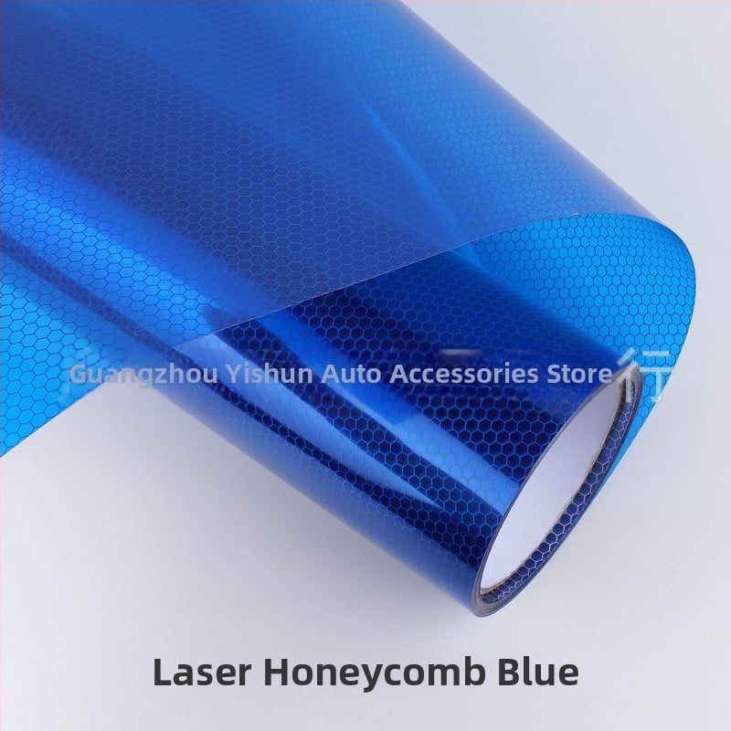 Автомобилен стикер за задно светло – лазерна мрежеста шарка, PVC фолио, самозалепващ монтаж