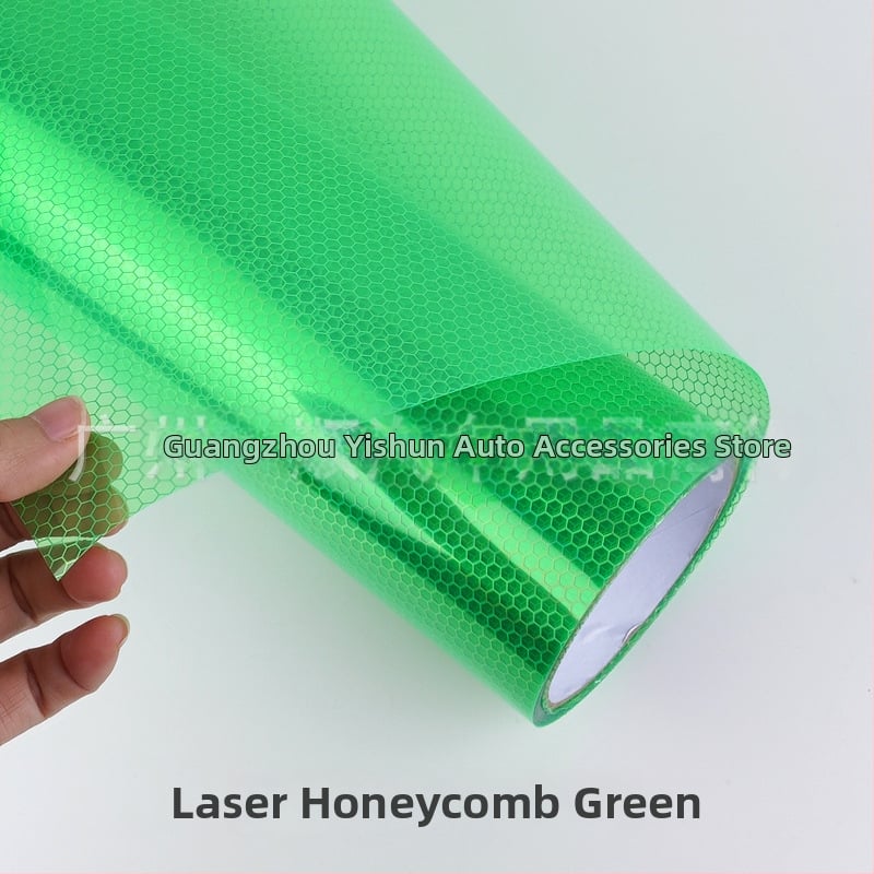 Автомобилен стикер за задно светло – лазерна мрежеста шарка, PVC фолио, самозалепващ монтаж