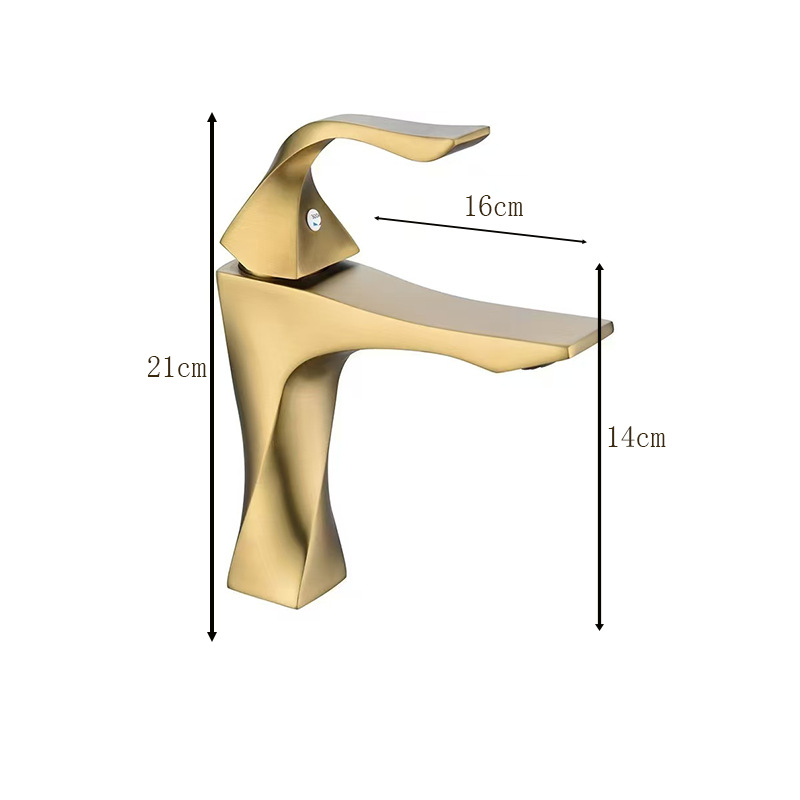 Miješac za umivaonik – bakarna legura, keramički disk ventil, podizni mehanizam, 0–90°C