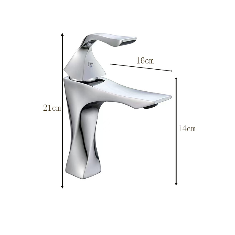 Miješac za umivaonik – bakarna legura, keramički disk ventil, podizni mehanizam, 0–90°C