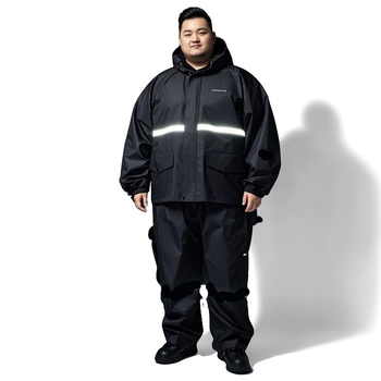 Split tip kabanica i hlače za kišu, svestran dizajn; Tkanina: Chunya spinning; Debljina tkanine: 23 mm; Vodootporni sloj: PVC ljepilo; Ispis logotipa: moguć