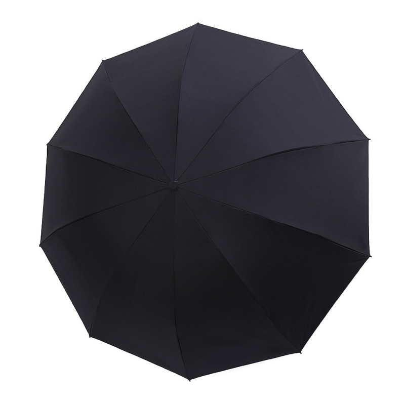 Сгъваем чадър с 10 подсилени спици, UPF над 30, подсилен сенник, метални ребра и средна пръчка от желязо