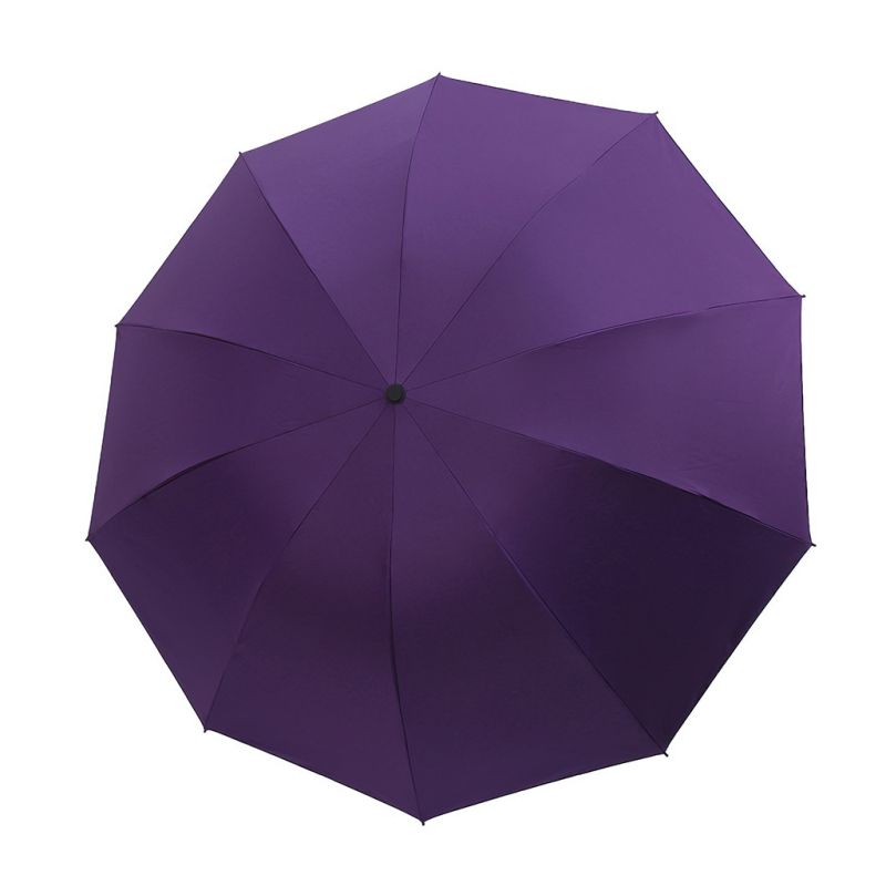 Сгъваем чадър с 10 подсилени спици, UPF над 30, подсилен сенник, метални ребра и средна пръчка от желязо