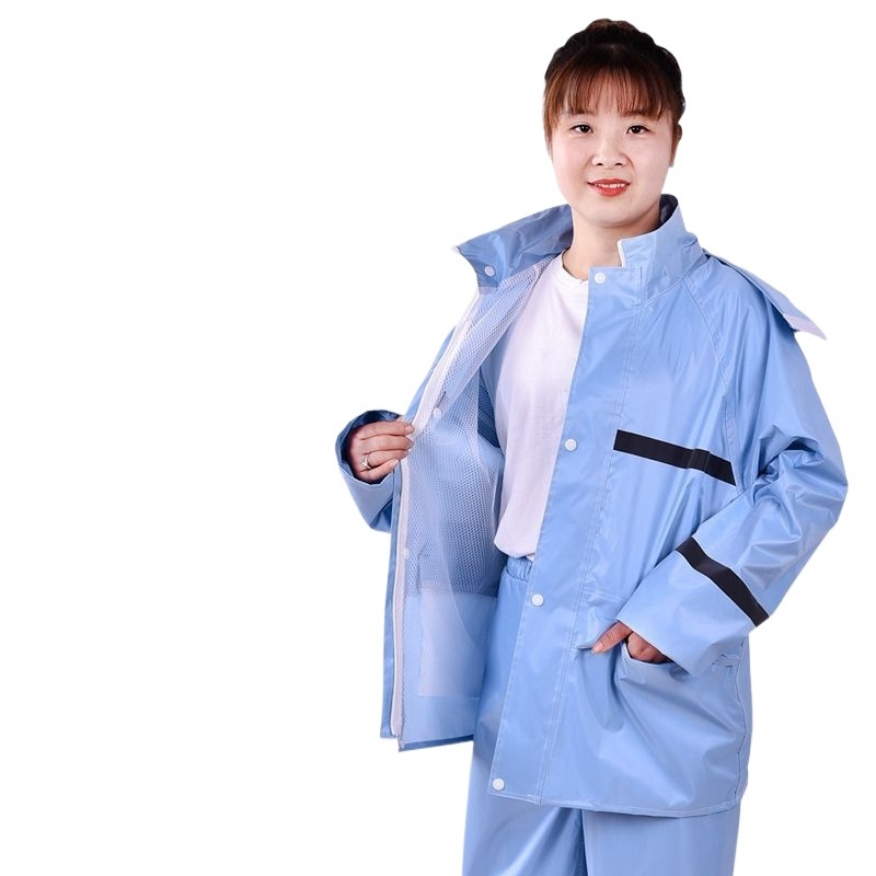 Женски разделен комплект дъждобран и дъждовни панталони за колоездене — пълна водоустойчивост, отражателни елементи