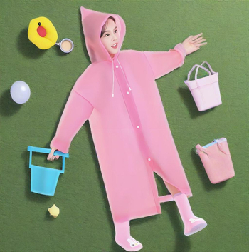 Gyerekeknek szóló EVA esőponcho, vastag, egy darabból álló kivitel, logónyomással, vízálló
