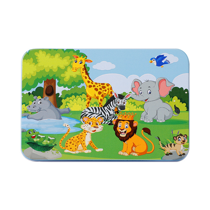 Drveni ravni puzzle za djecu, mogućnost DIY, pakiran u OPP vrećicu, za uzrast 4–6 godina.