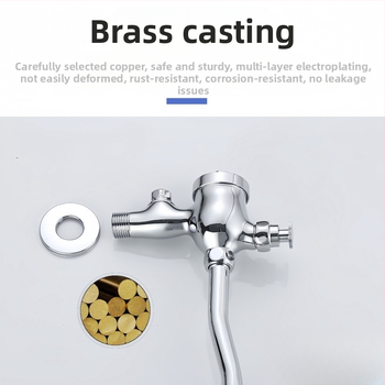 Pedálový splachovací ventil, meďná zliatina, povrchová/skrytá montáž, 1 palcový výstup, tlak vody 0,1–0,6 MPa, čas splachovania 3–6 s