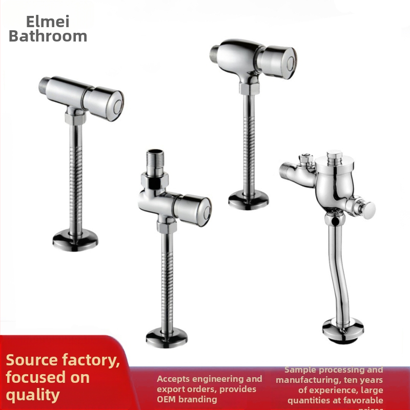 Pedálový splachovací ventil, meďná zliatina, povrchová/skrytá montáž, 1 palcový výstup, tlak vody 0,1–0,6 MPa, čas splachovania 3–6 s