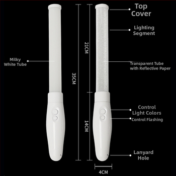 LED žiarič s 15 farebnými zmenami, tlač loga, ABS+PS, ručne držaný rekvizit