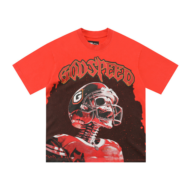 God&Speed Skull Rock Band Grafička Majica, 99% pamuk, labav kroj, okrugli izrez, kratki rukavi
