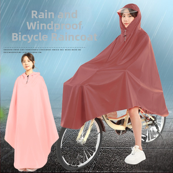 Egyrészes kerékpáros poncsó, Oxford anyagból készült esőkabát, PVC vízálló réteg, felnőtt, 1 személy, logó testreszabás