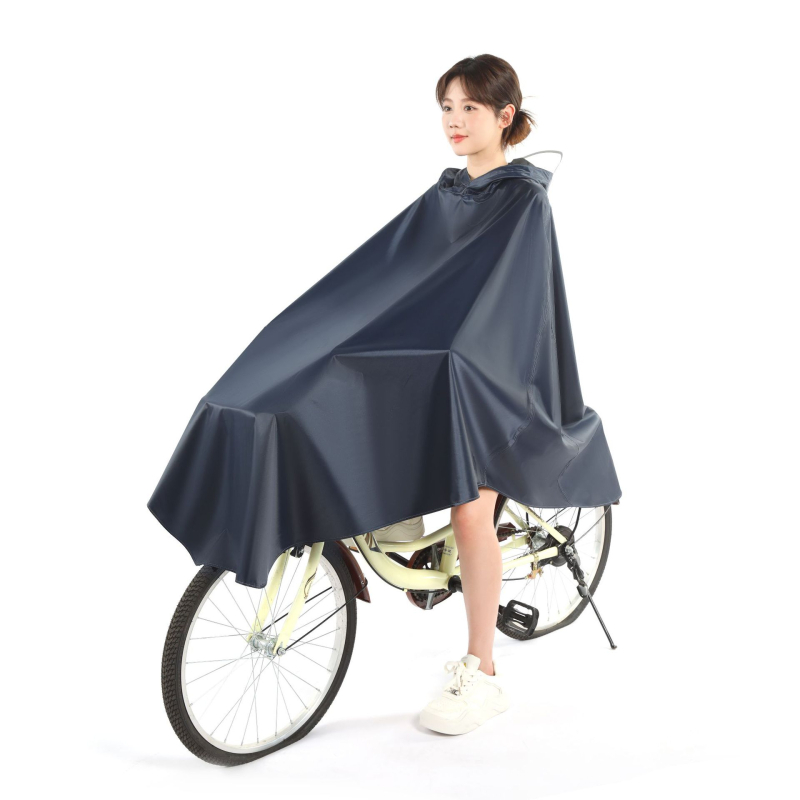 Egyrészes kerékpáros poncsó, Oxford anyagból készült esőkabát, PVC vízálló réteg, felnőtt, 1 személy, logó testreszabás
