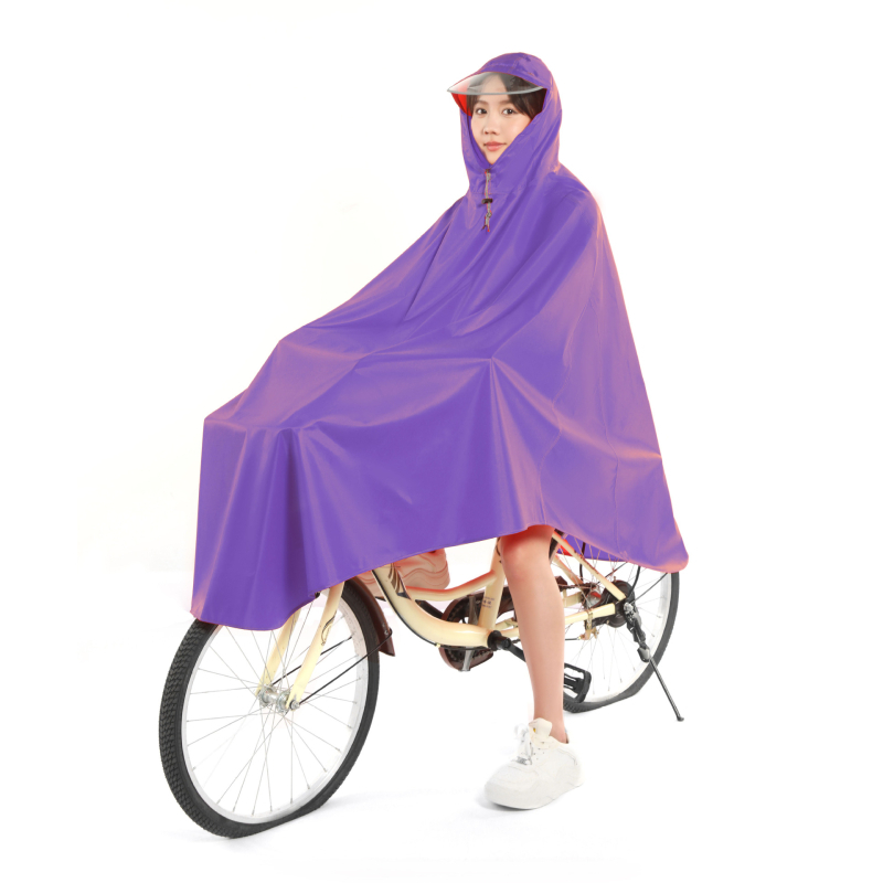 Egyrészes kerékpáros poncsó, Oxford anyagból készült esőkabát, PVC vízálló réteg, felnőtt, 1 személy, logó testreszabás