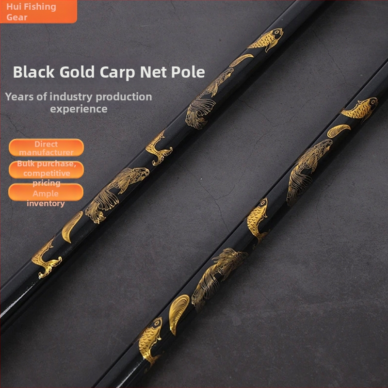 Tyč na sieť na ryby z karbónových vlákien s EVA penovou rukoväťou, vysúvacia, 4 sekcie, model 02005