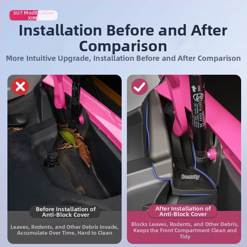 Protecție din plastic pentru capota din față cu canal de ghidare a apei și bandă anti-blocare pentru Xiaomi SU7 — accesoriu de modificare auto